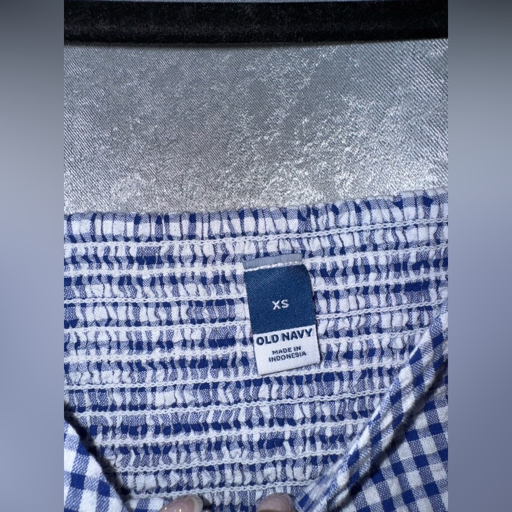 Old Navy Blue and White Gingham XS Dress - Picture 3 of 4